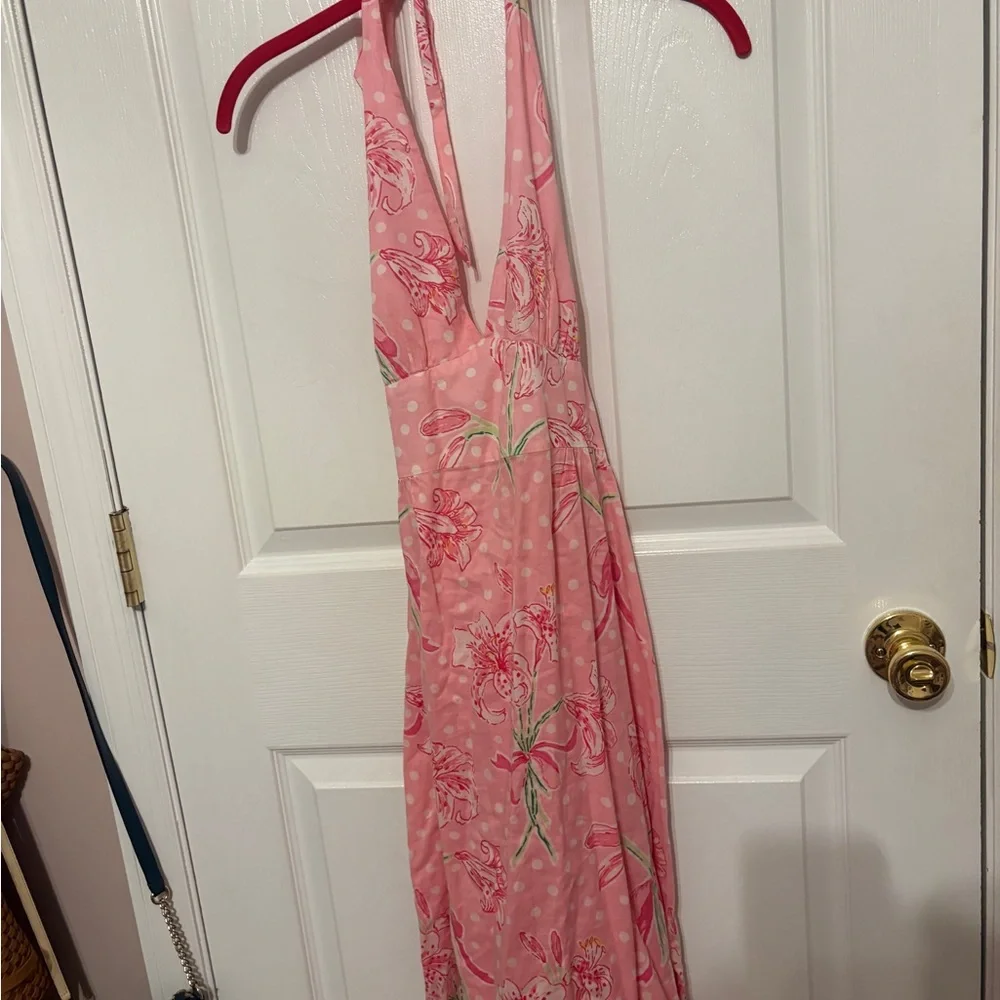 VINTAGE Lilly Pulitzer Pink Halter Dress - Picture 1 of 7
